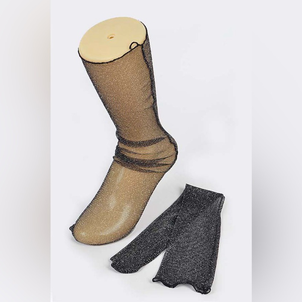 38R. Mesh Metallic Thread Socks - Picture 2 of 3